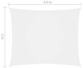 Para-sol estilo vela tecido oxford retangular 2x3,5 m branco
