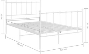 Estrutura de cama 120x200 cm metal branco