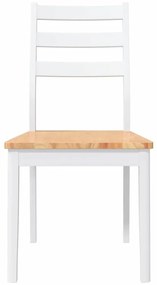 Cadeiras de jantar 2 pcs madeira de seringueira maciça branco