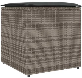 Caixa de Armazenamento Externa Cinza e Cinza Escuro Rattan Grande