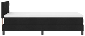 Cama Box Spring com Colchão Preta 90x190 cm Tecido