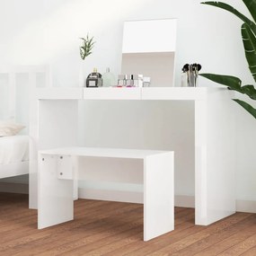 Banco Chloe de Toucador - Branco Brilhante - Design Moderno