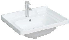Lavatório casa de banho retangular 61x48x23 cm cerâmica branco
