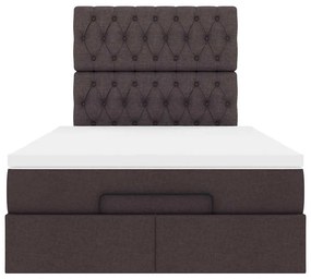 Estrutura de cama otomana com colchão 120x190cm castanho escuro