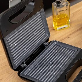 Tostadeira Rock'nToast Grill + com acabamentos em aço inoxidável e 800 W de potência