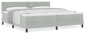 Cama Box Spring com Colchão vidaXL Cinza Claro 200x200 cm Veludo