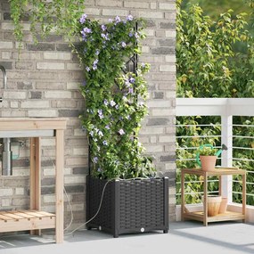 vidaXL Plantadeiras da com Sistema de Irrigação de Água Pretas