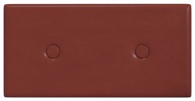 Painel parede 12 pcs 30x15 cm couro art. 0,54 m² vermelho tinto