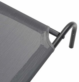 Cama para cães elevada 130x80x20 cm Textilene e aço cinzento