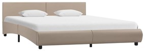 vidaXL Estrutura de cama 160x200 cm couro artificial cappuccino