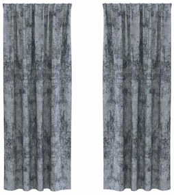 Cortinas de Veludo 2 pcs com Ilhós Cinza Prata 260x140 cm