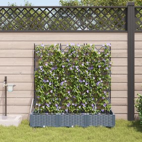 vidaXL Jardinieras com Sistema de Irrigação de Água 3 pcs Cinza Claro
