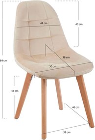 Pack 2 Cadeiras Kelen Veludo - Beige