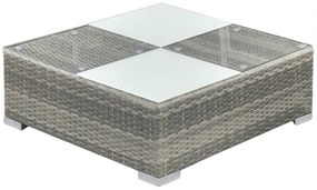 8 pcs conjunto lounge de jardim c/ almofadões vime PE cinzento