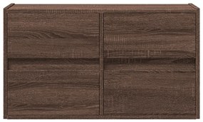 Móvel de parede p/ TV c/ luzes LED 80x31x45cm carvalho castanho