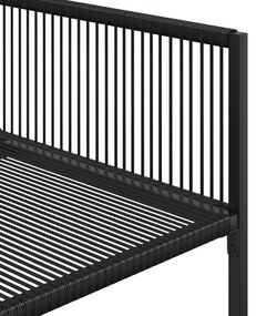 9 pcs conjunto de jantar para jardim vime PE preto