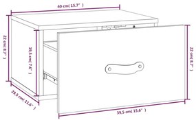 Mesas de cabeceira de parede 2 pcs 40x29,5x22 cm