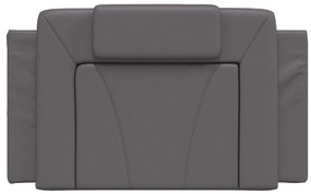 Almofadão de cabeceira 80 cm couro artificial cinzento