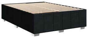Cama com molas/colchão 140x200 cm tecido preto