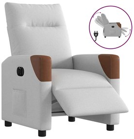 vidaXL Poltrona reclinável elétrica tecido cinzento-nublado
