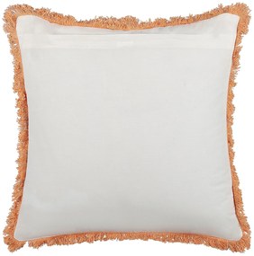 Almofada decorativa com padrão floral em algodão branco e laranja 45 x 45 cm SATIVUS Beliani