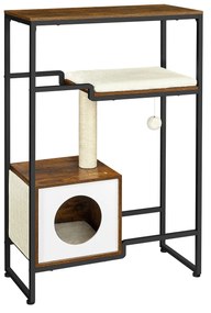 FEANDREA PCT112X01 Arranhador para gatos 2 em 1 Móveis Vintage Marrom