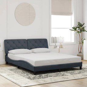 Estrutura de cama sem colchão 160x200 cm veludo cinzento-escuro