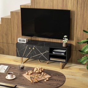 Móvel de TV Móvel para Televisor com 2 Portas Prateleira Ajustável e E