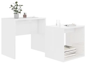 Conjunto de 2 Mesas de Centro Late - Branco Brilhante - Design Nórdico