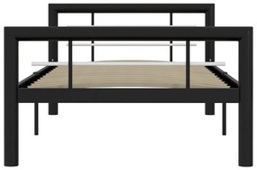 Estrutura de cama 90x200 cm metal preto e branco