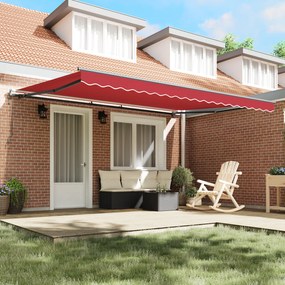 Toldo Retrátil Automático vidaXL Vermelho 450x350 cm