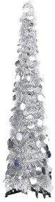 vidaXL Árvore de Natal pop-up artificial 120 cm PET prateado