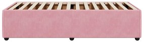 Estrutura de cama 90x200 cm veludo rosa