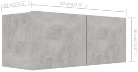 6 pcs conjunto de móveis de TV contraplacado cinzento cimento