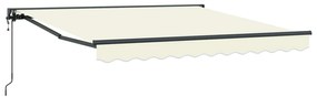 vidaXL Toldo Retrátil Creme 350 x 250 cm Poliéster e Metal