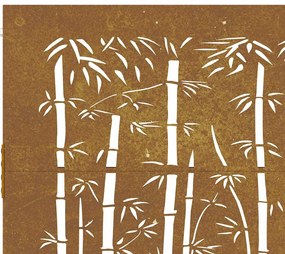 Portão de jardim 105x105 cm aço corten design bambu