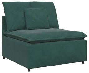 Sofá modular com almofadas veludo verde-escuro