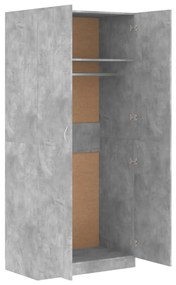 Roupeiro 90x52x200 cm derivados de madeira cinzento cimento