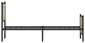 Estrutura de cama sem colchão 90x190 cm metal carvalho sonoma