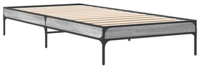 Estrutura cama 100x200 cm derivados madeira/metal cinza sonoma
