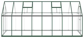 Estufa com estrutura base 445x169x195 cm alumínio verde