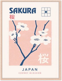 Impressão digital emoldurada artesanal Sakura