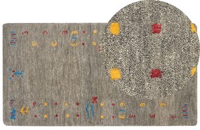 Tapete Gabbeh em lã cinzenta 80 x 150 cm SEYMEN Beliani