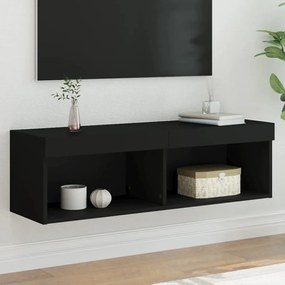 vidaXL Móvel de TV com luzes LED 100x30x30 cm preto