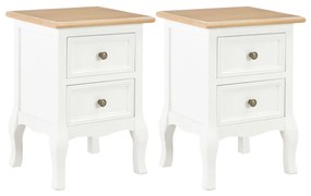 vidaXL Mesa-de-cabeceira 2 pcs 35x30x49 cm MDF branco