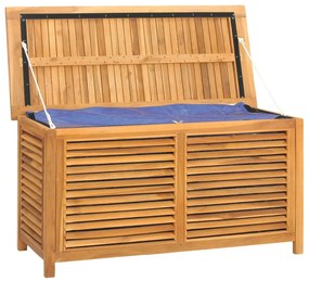Caixa de arrumação p/ jardim com saco 114x50x58 cm teca maciça