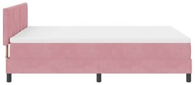 Cama Box Spring com Colchão Rosa 140x200 cm Veludo