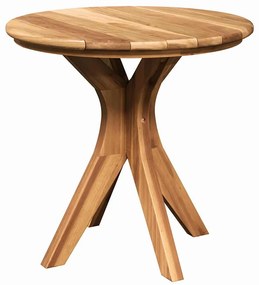 Mesa de café de jardim Ø55x51 cm de madeira sólida de teca