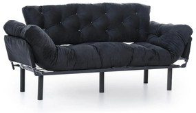 Mesa de Centro Selin Metal Ferforje – Carvalho e Preto – 90x90x38 cm