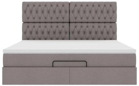 moldura de cama otomana vidaXL com tecido Taupe 180x200cm
